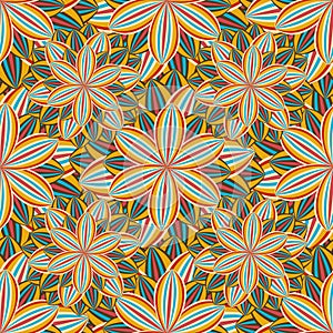 Seamless pattern with colorful flower chrysanthemum