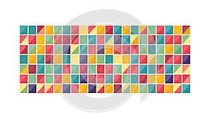 Seamless Pattern of Colorful Geometric Square Blocks, vector design Generative AI