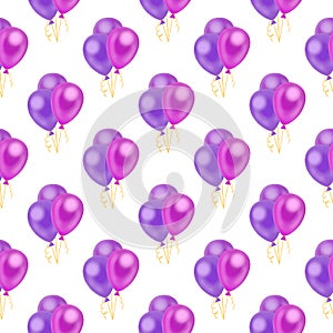 Seamless pattern with colorful helium balloon for holiday party decoration, wrapping paper, greeting card, textile, web design