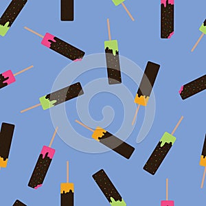 seamless pattern with colorful ice lolly