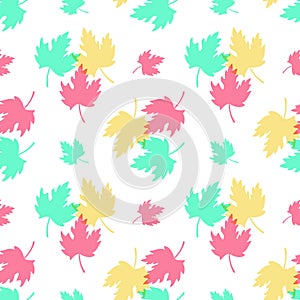 Seamless Pattern with Colorful Leaves