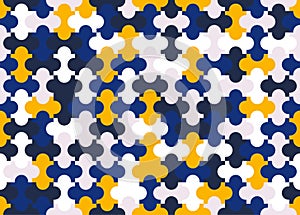 Seamless pattern of colorful modern jigsaw puzzle background