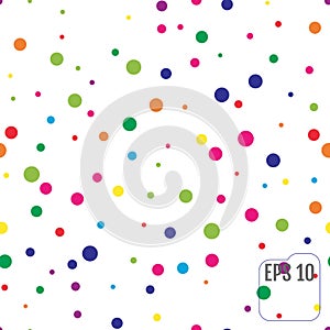 Seamless Pattern with Colorful polka dots