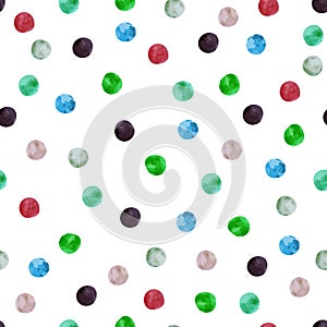 Seamless pattern with colorful polka dots