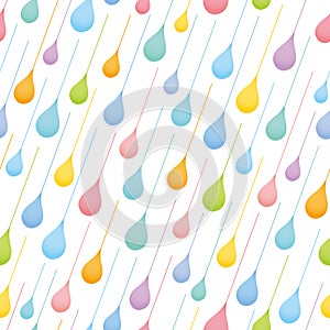 Seamless pattern with colorful raindrops.