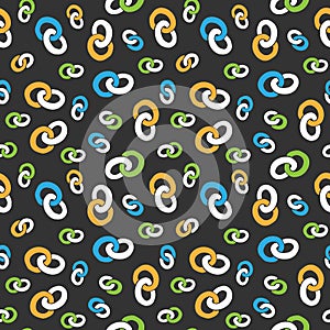 Seamless pattern colorful ring chain