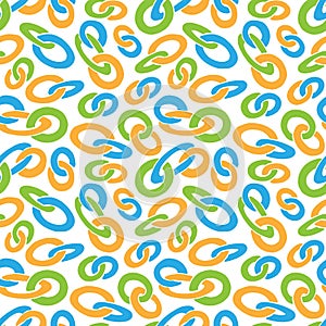 Seamless pattern colorful ring chain