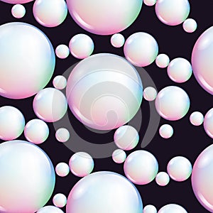 Seamless pattern colorful soap bubble background