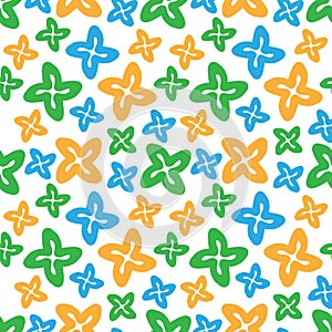 Seamless pattern colorful stars figures curve