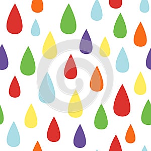 Seamless pattern colorful water drops