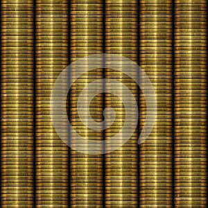 Seamless pattern with columns of coins