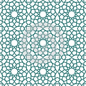 Seamless pattern with combines circles, triangles, squares and other shapes in an aesthetic composition.