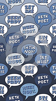 Seamless pattern comic speech bubbles vector illustration