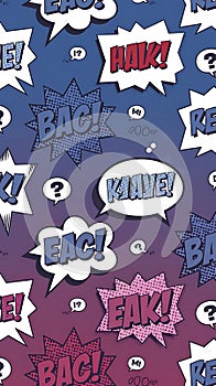 Seamless pattern comic speech bubbles vector illustration