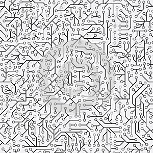 Seamless pattern. Computer circuit board.