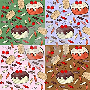 Seamless pattern of confection