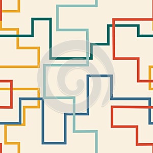 Seamless pattern with connected lines.