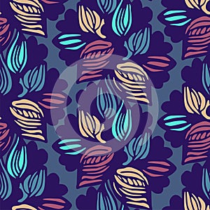 Seamless pattern consists of colorful doodles