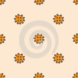 Seamless pattern with coronavirus. Vector illustration