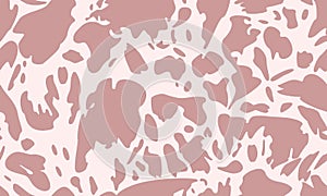 Seamless pattern with cow felt print on pink backgound.