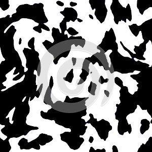 Seamless pattern. Cow skin or dalmatian fur or panda coat. Spots. Illustration