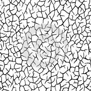 Seamless pattern.The cracks texture white and black.