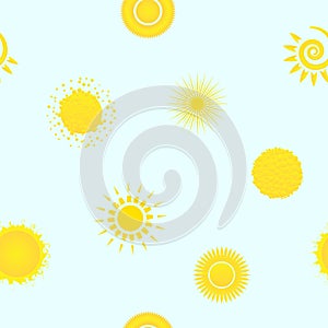 Seamless pattern with creative suns.