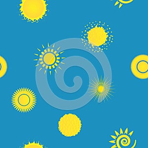 Seamless pattern with creative suns.