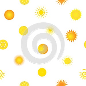 Seamless pattern with creative suns.