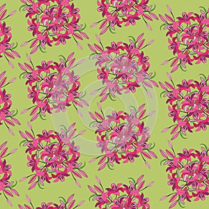 Seamless pattern from crimson flower