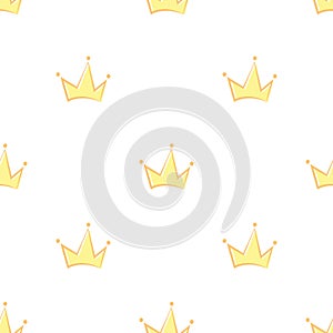 Seamless pattern crowns white background. Vector luxury illustration.