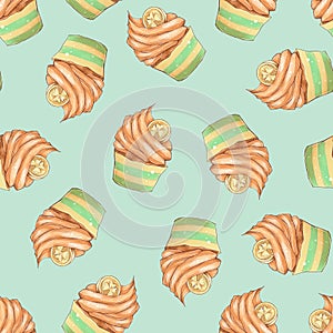 Seamless pattern. Cupcakes for St. Patrick's Day