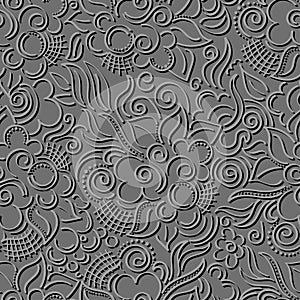 seamless pattern with curls and shadows