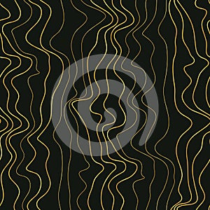 Seamless pattern with curved deformed lines. Vector.