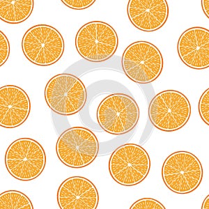 Seamless pattern from cut half oranges