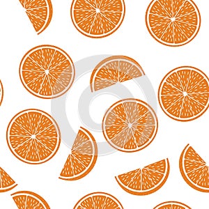 Seamless pattern from cut half oranges