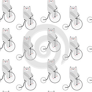 Seamless pattern with cute bear.