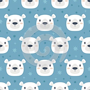 seamless pattern with cute bear  vector illustration