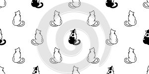 Seamless pattern with cute black and white cats. Texture for wallpapers, stationery, fabric, wrap, web page backgrounds, vector il photo