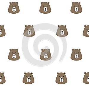 Seamless pattern cute brown bear