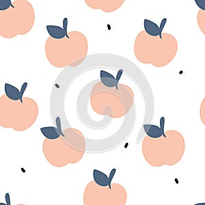 Seamless pattern with cute cartoon fruits for fabric print, textile, gift wrapping paper. colorful vector