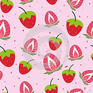 Seamless pattern with cute cartoon fruits for fabric print, textile, gift wrapping paper. colorful vector for textile