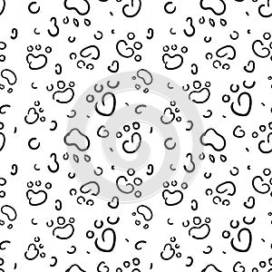 Seamless pattern with Cute cat. breed kitten doodle Dog paw hand vector seamless pattern wallpaper background