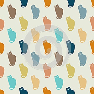 Seamless pattern of cute cats.