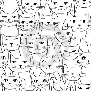 Seamless pattern with cute cats