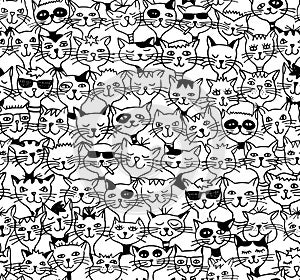 Seamless pattern of cute cats