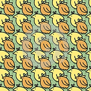 Seamless pattern of cute chicken cartoon