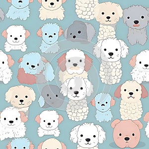 Seamless pattern with cute dogs. Can be used for wallpaper, pattern fills, web page background,surface textures