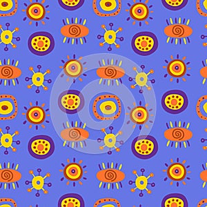 Seamless pattern with cute ethnic patterns
