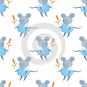 seamless pattern with cute mouses
